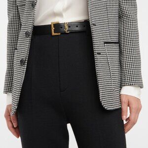 YSL Belt in Smooth Calfskin Black